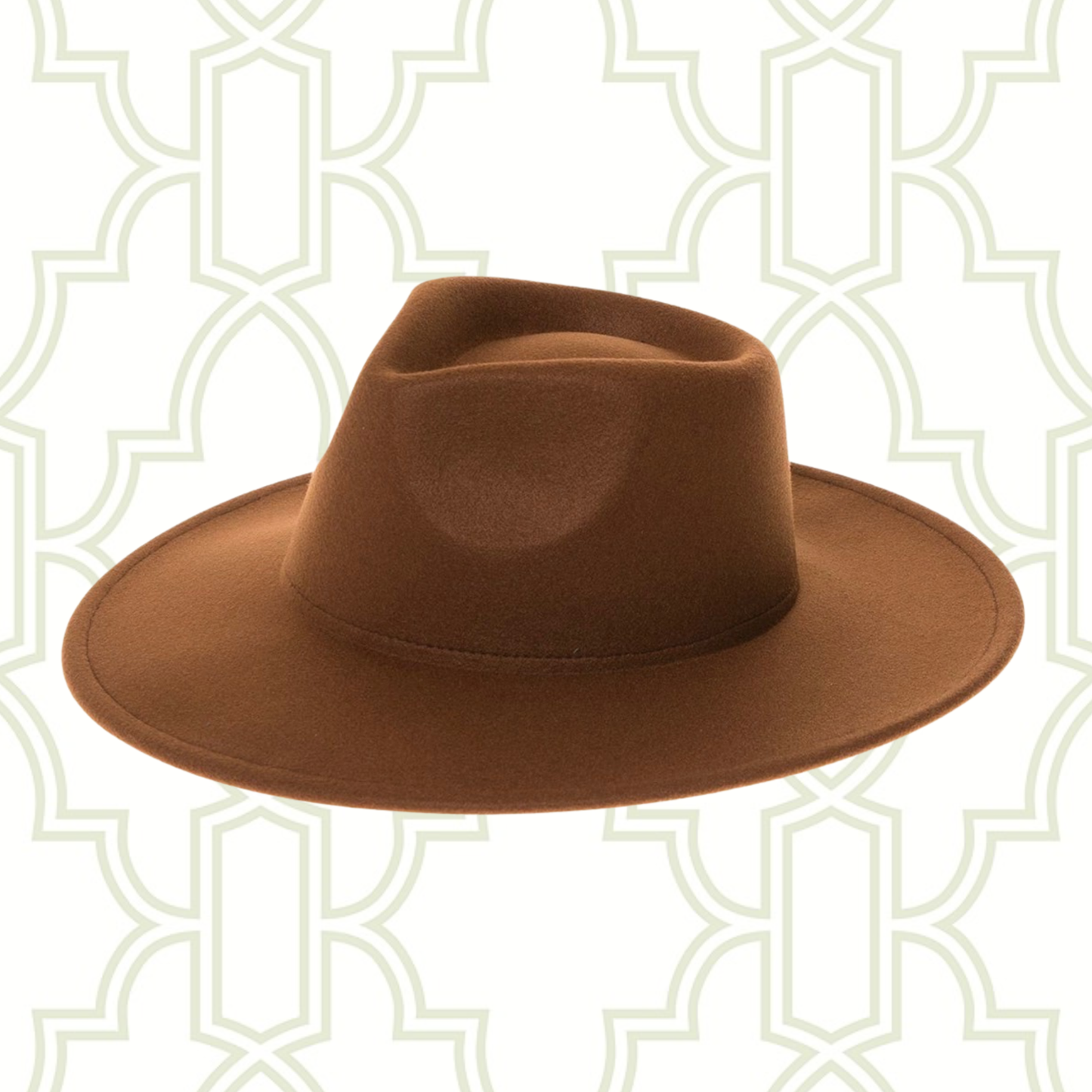 Brown Felt Flat Brim