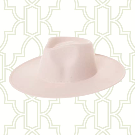 Ivory Felt Flat Brim